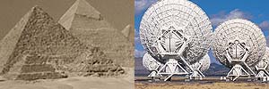 pyramids and satellite dishes